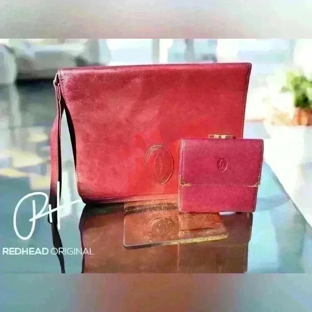 Vintage Cartier wristlet and Cartier kiss lock wallet bundle EVC